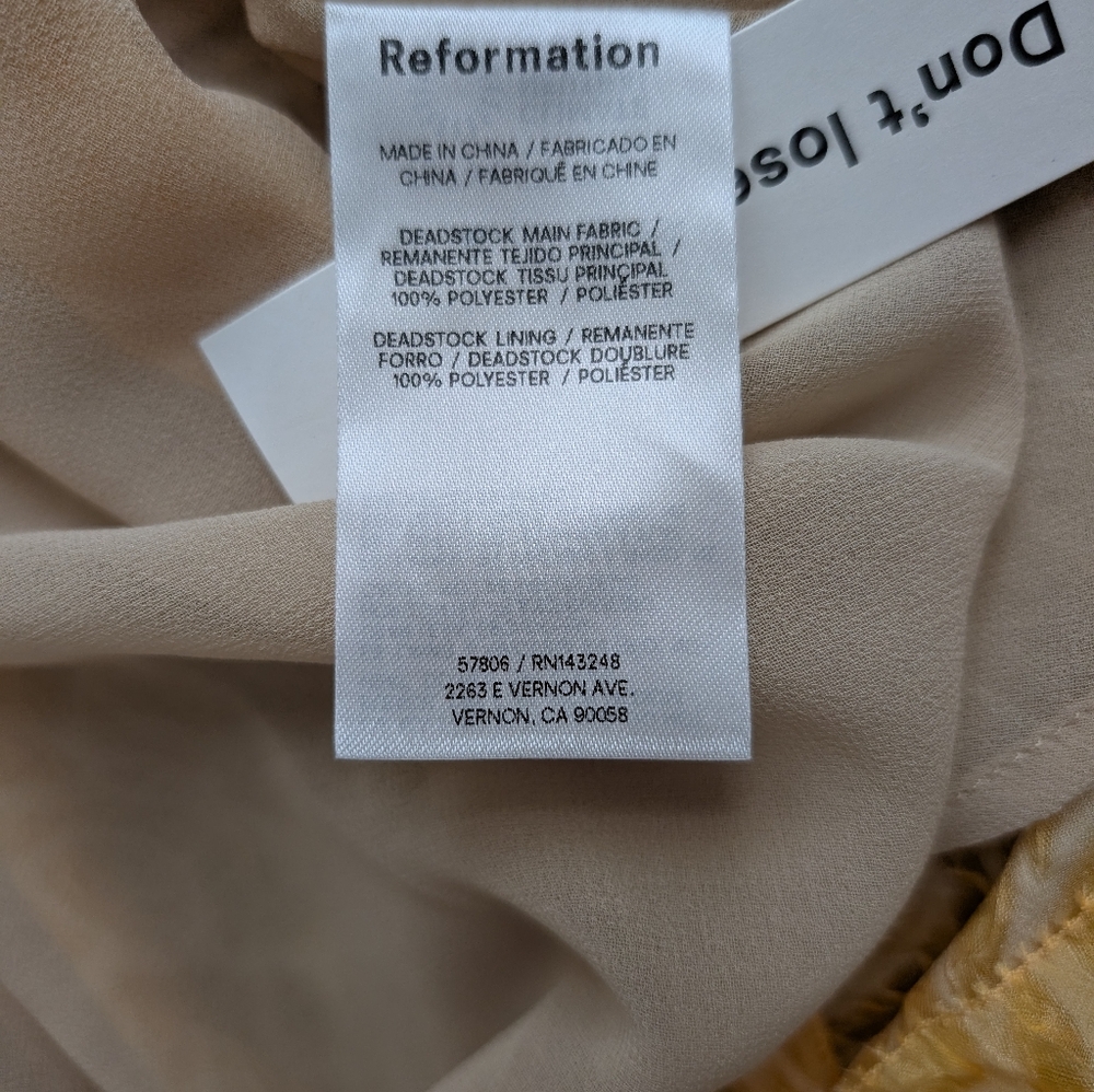 Reformation Valeria Sunflowers Two-Piece Skirt Swimsuit Coverup Set Size 8 - Picture 10 of 10